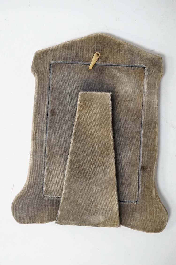 An Edwardian Art Nouveau silver mounted photograph frame, by L&W, with stylised decoration, Birmingham, 1905, 21.5cm. Condition - fair to good